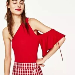 Zara One Shoulder bodysuit Sz L